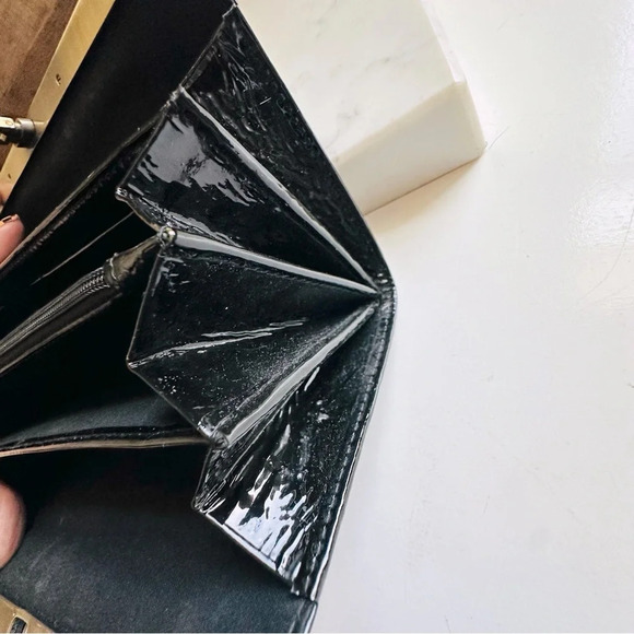 NWOT Nordstrom Patent Leather Zebra Print Large Wallet - Picture 7 of 7